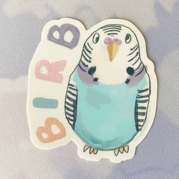 Adhesivo de vinilo con forma de pájaro con forma de periquito para venta al por mayor de Mckenzie Kvalsten