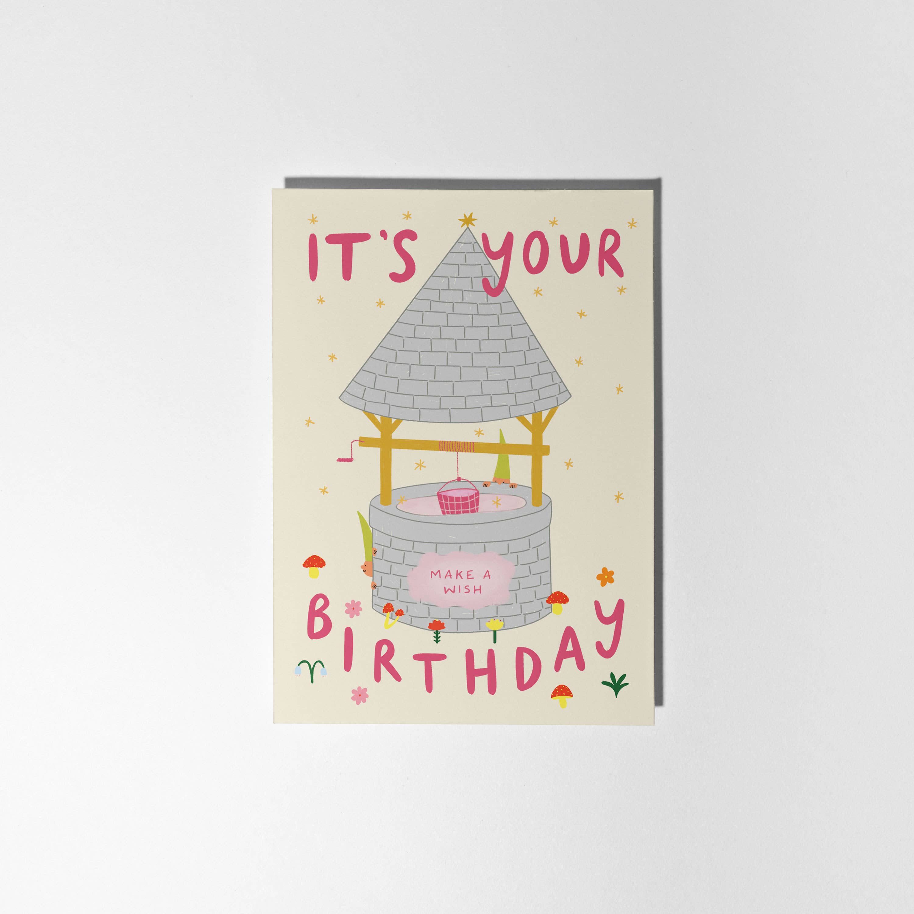 Little Black Cat Illustrated Goods - Wholesale Birthday Card - Wishing Well Birthday Card | Folky Birthday | Fantasy1