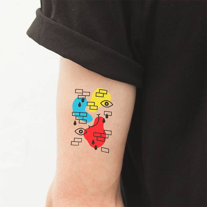 BRICK SMILE Tattoo (Pack of 2) for wholesale by Tattoonie