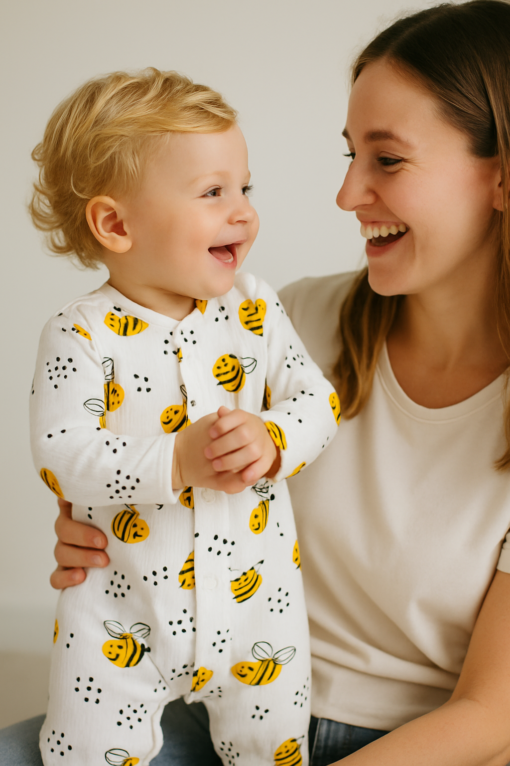 Himmelberg Baby – wholesale Sleepsuit – Baby – Honeybee Hugs Ribbed Baby Sleepsuit3