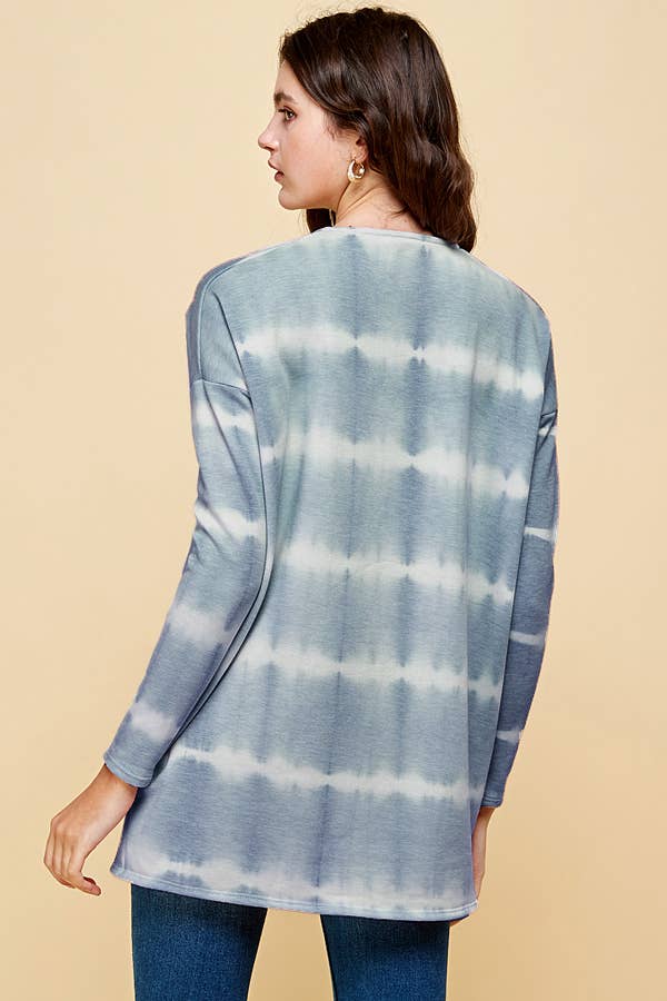 LA FIESTA – wholesale Tunika - Dam – TIE-DYE PRINT V-RINGAD TOPP11