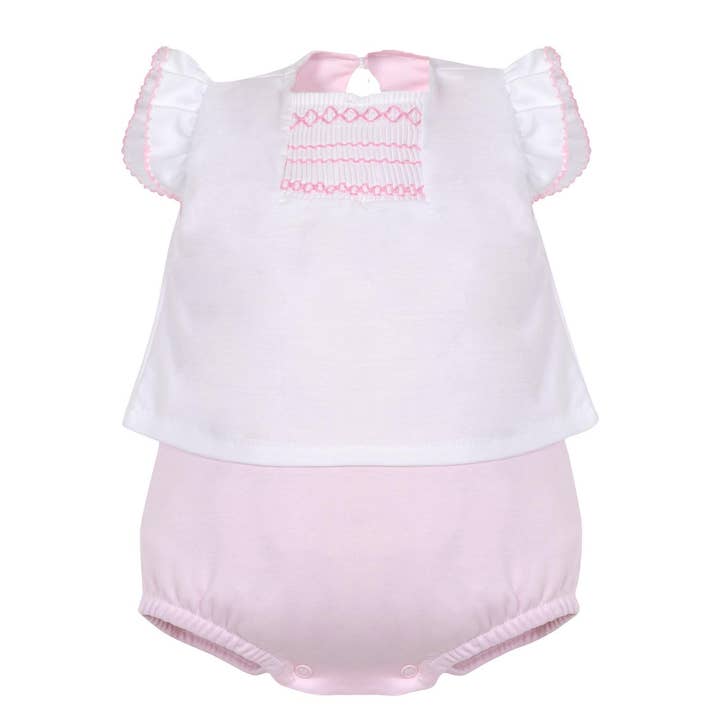 Grundlæggende - Baby Girl's Smoked Romper for engroshandel hos Marco and Lizzy