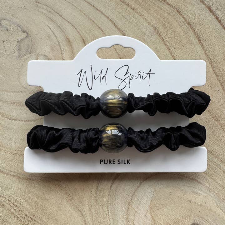 Wild Spirit London – wholesale Hair tie – Pure Silk Hair Bobble Duo1