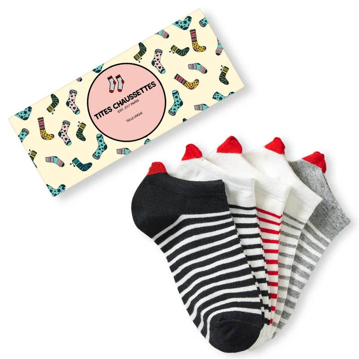 Lot de 5 Chaussettes Coup de Coeur Marine Femme I 35-41 pour la vente par Tites Chaussettes