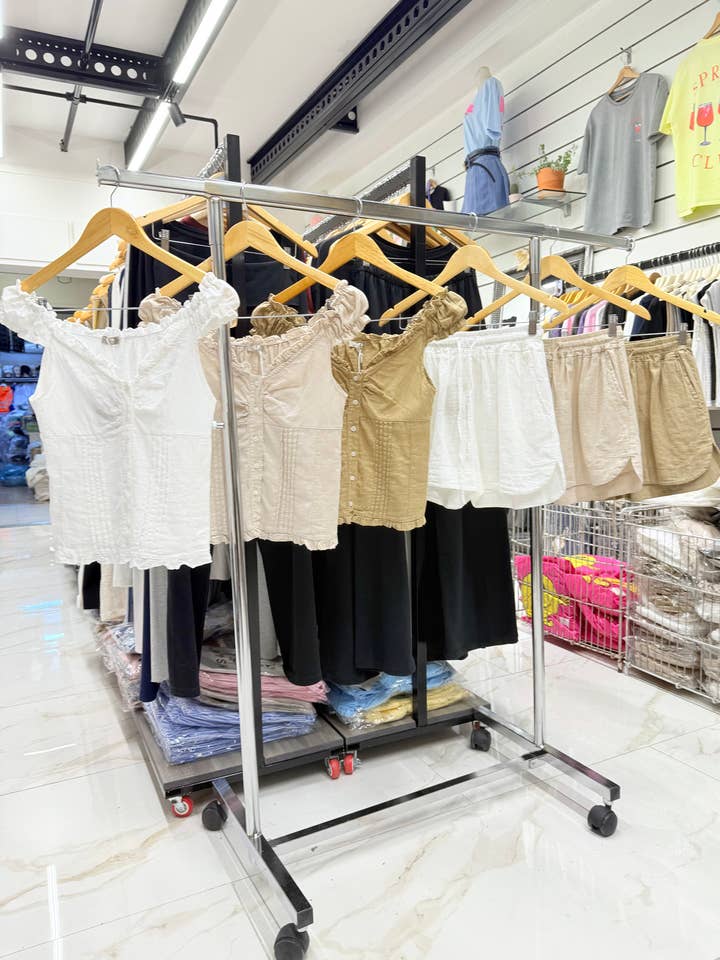 High waist casual linen shorts  for wholesale by Chilli Girl Collection