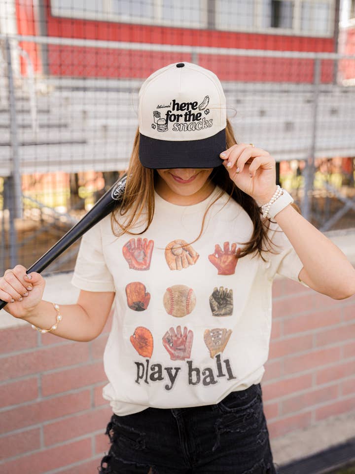 HERE FOR THE SNACKS CANVAS CAP for wholesale by Summer Tees