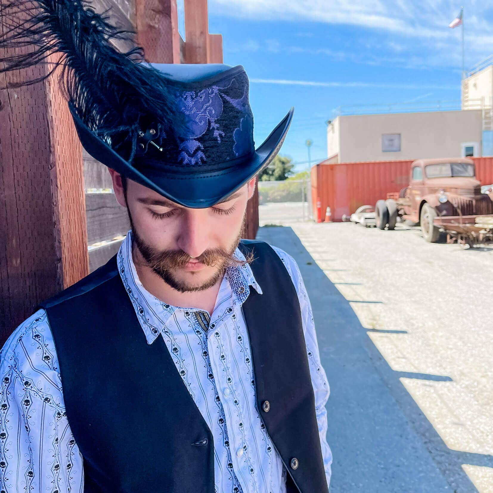 American Hat Makers - Vente Chapeau en feutre – unisexe - Chapeau de Festival en Cuir - Style Réversible Ren16