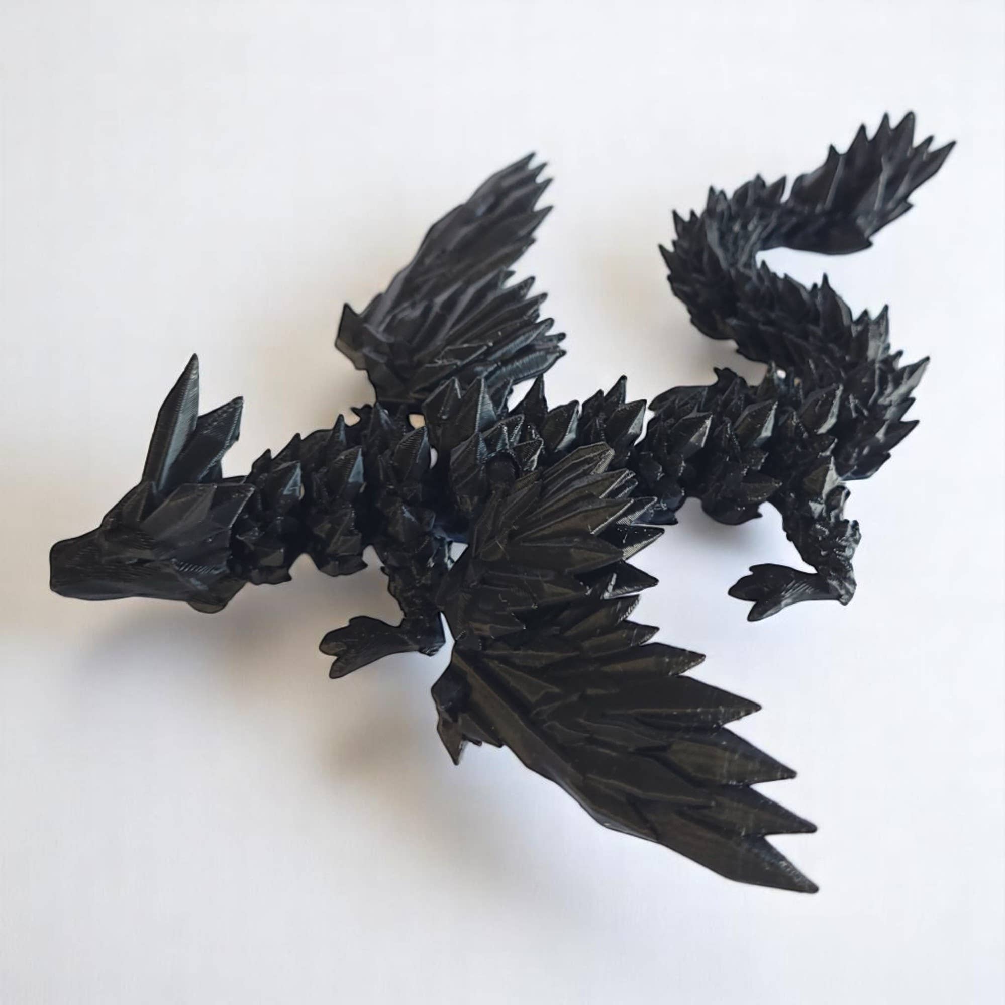 PowerTRC 3D Print - Wholesale Party Favor - 3D Printed Articulated Crystal Dragon with Wings (Large)10