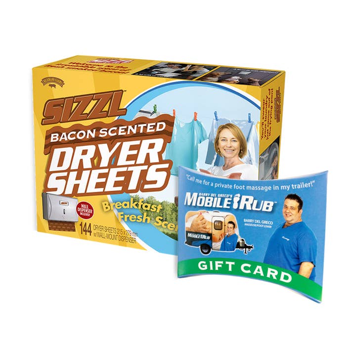 Small Prank, confezione regalo Sizzl Dryer Sheets + Mobile Rub GCH per la vendita all'ingrosso da parte di Prank-O