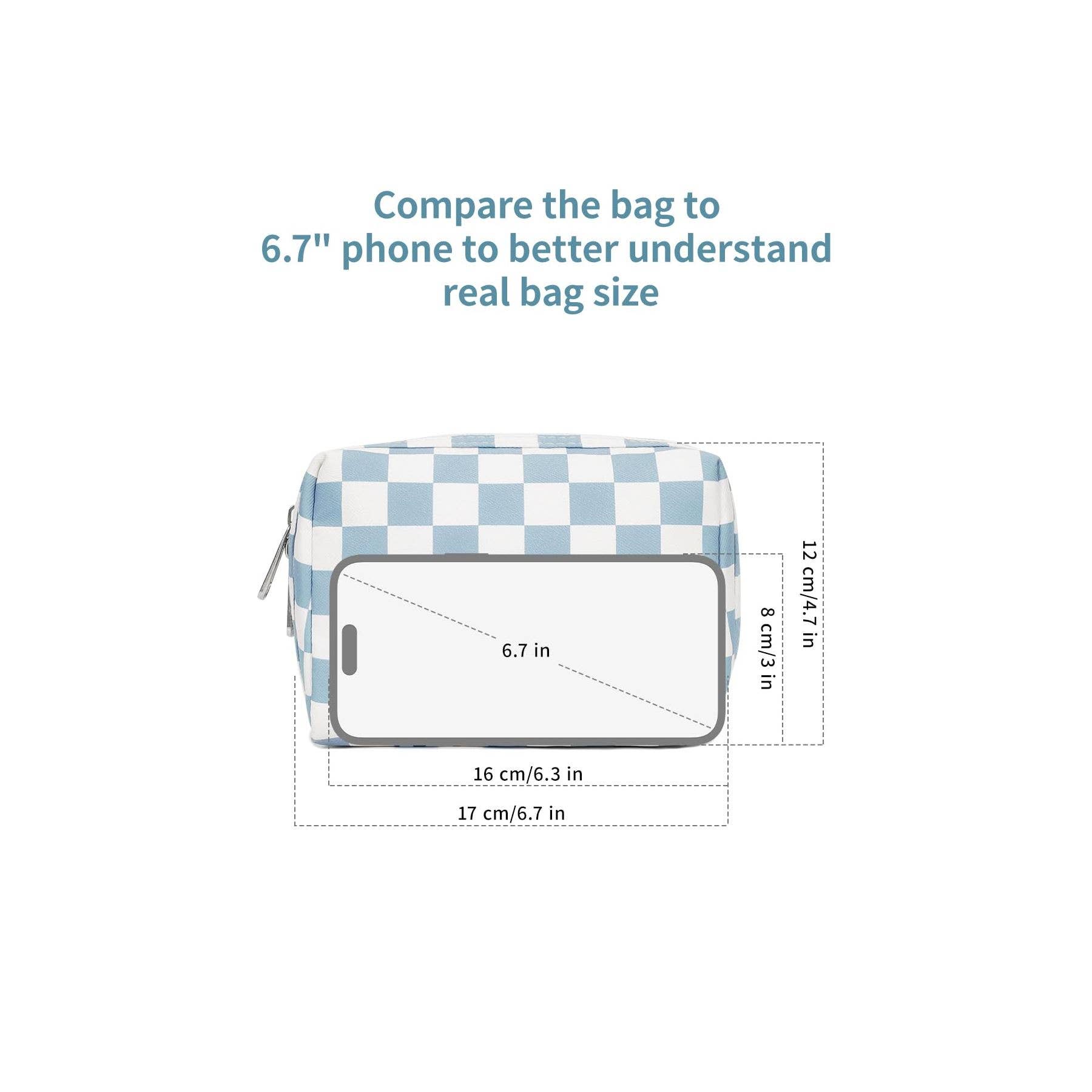 wandf - Wholesale Makeup/Cosmetic Bag - Checkered Makeup Bag Travel Cosmetic Bag Organizer Toiletry76