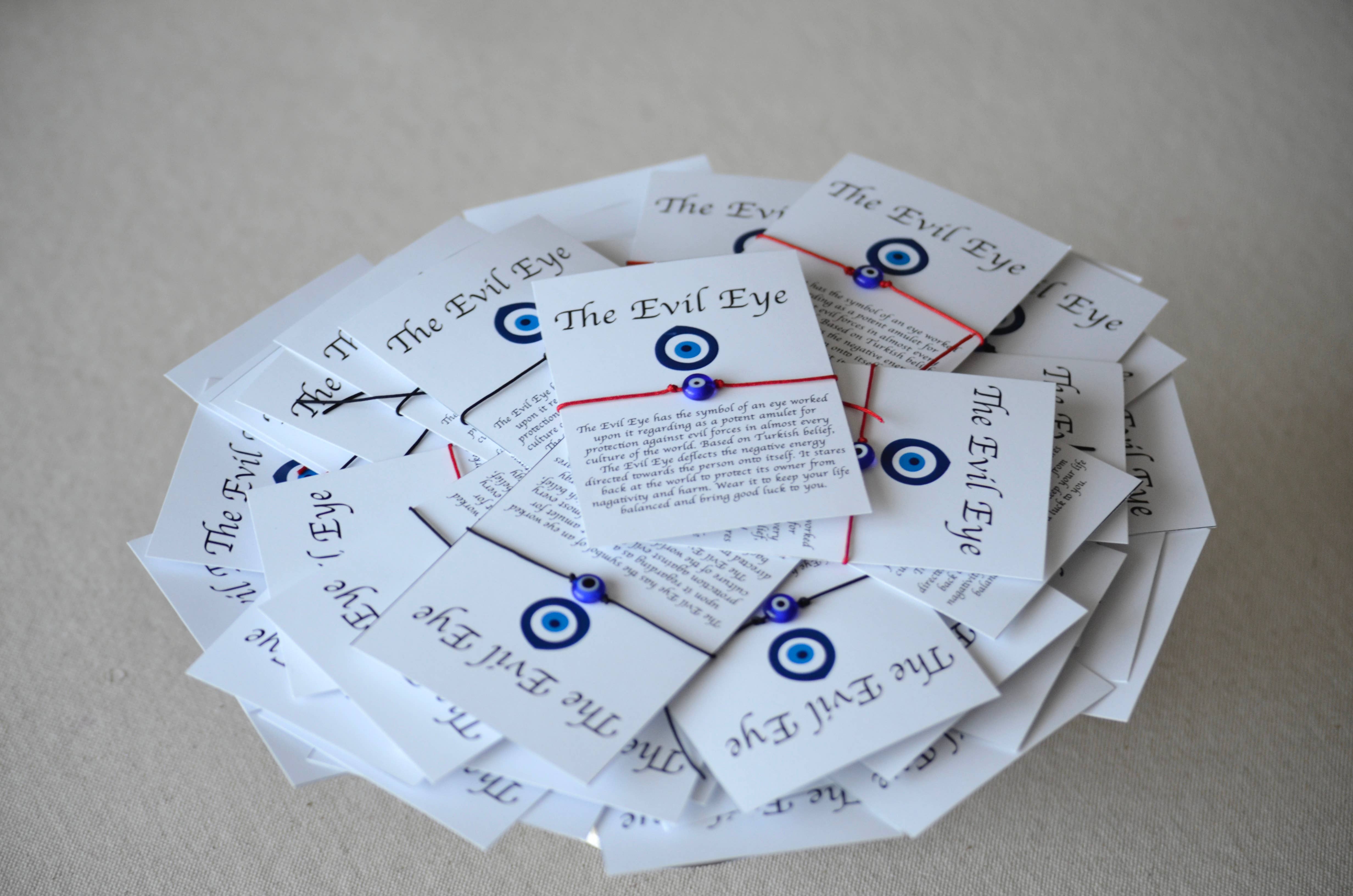 Uniq Favors - Wholesale Party Favor - Evil Eye Bracelet String Gift, Evil Eye Bracelet Card2