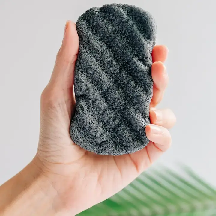 PURE SOL. - Wholesale Bath Pouf/Sponge - Body Buff Charcoal Body Konjac Sponge - Bundle of 51