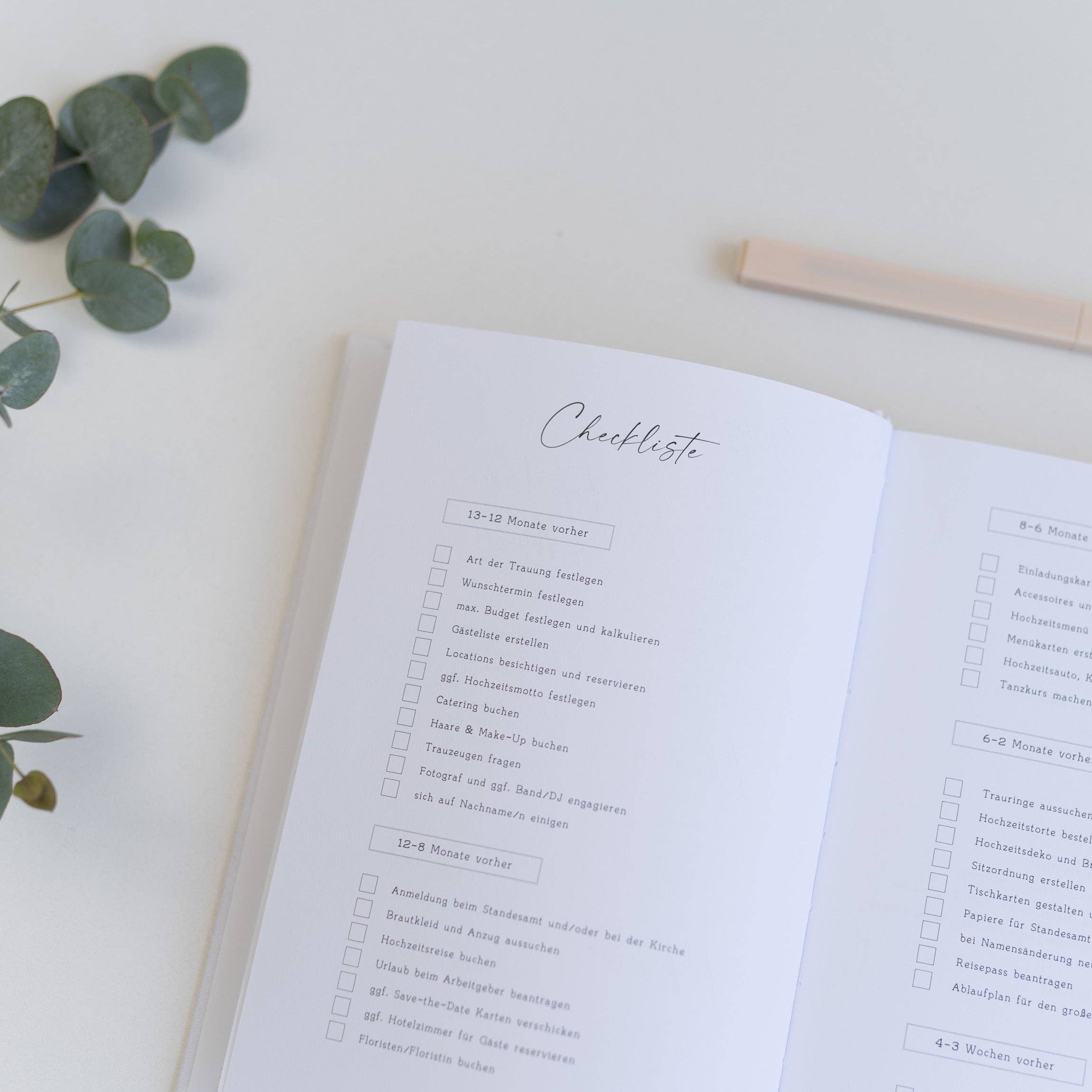 Buchstabenkult – Agenda por atacado – Planejador de casamento A5 | Linho branco3