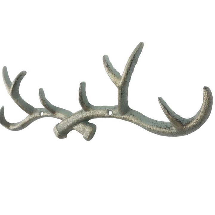 Ganchos de pared de asta de hierro fundido de bronce antiguo de 15 pulgadas para venta al por mayor de Hampton Ironworks