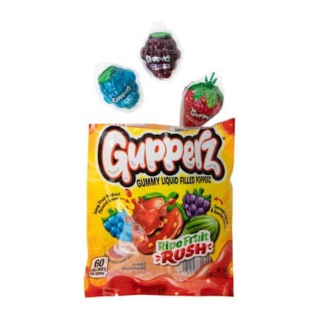 Long Island Candy Factory - Wholesale Gummy - Gupperz Gummy Liquid Filled Popperz Fruit Rush 2.54 oz Bag0