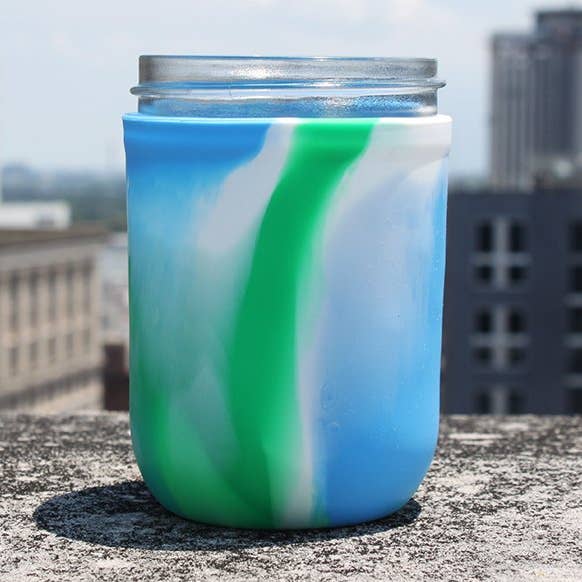 Frasco de pedreiro de silicone de 16 onças Koozie (disponível em várias cores) por atacado de Mason-Re