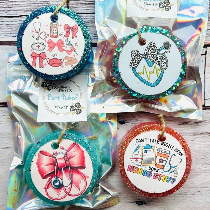 Wholesale - NURSES AND BOWS Car Freshies for wholesale by Southern Miss Tx