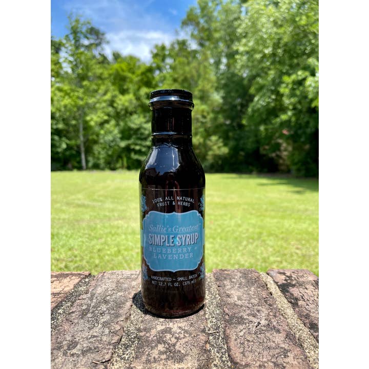 12.7 oz. Blueberry + Lavender Simple Syrup for wholesale by Sallie's Greatest