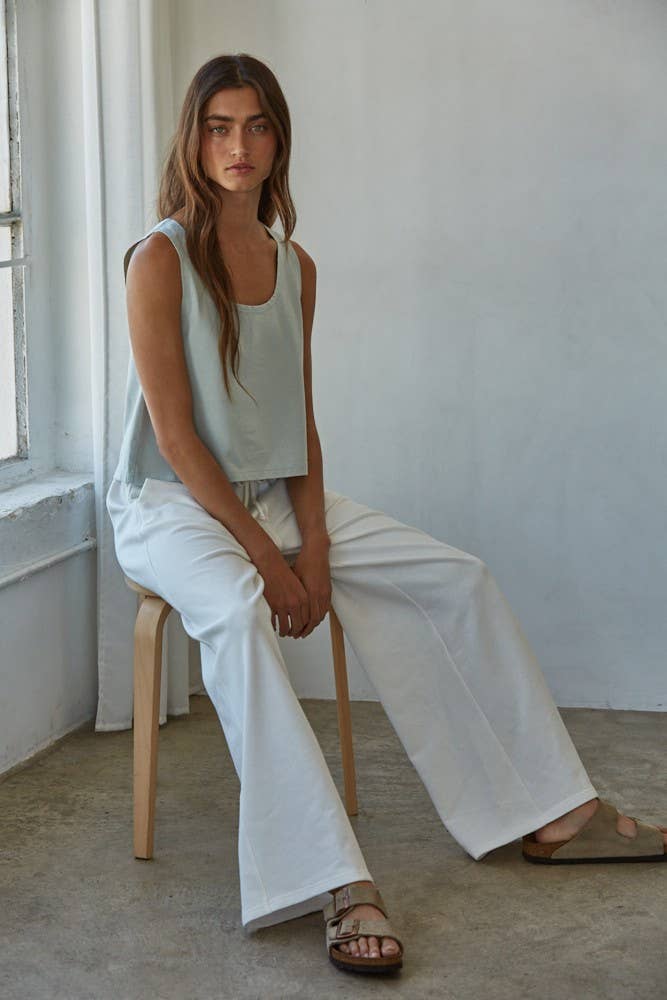 By Together - Wholesale Lounge Sweatpants/Joggers - Women's - L8515 | Knit Cotton French Terry Side Pockets Wide Leg Pants2