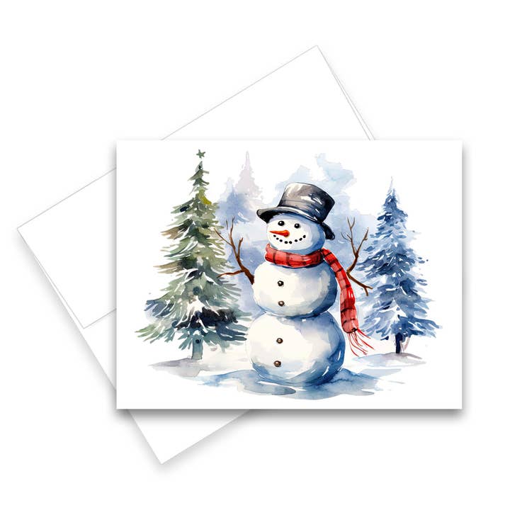 Schneemann-Weihnachtskarten, 1- oder 4er-Set, Weihnachtskarte für den Großhandel von Aria Rae