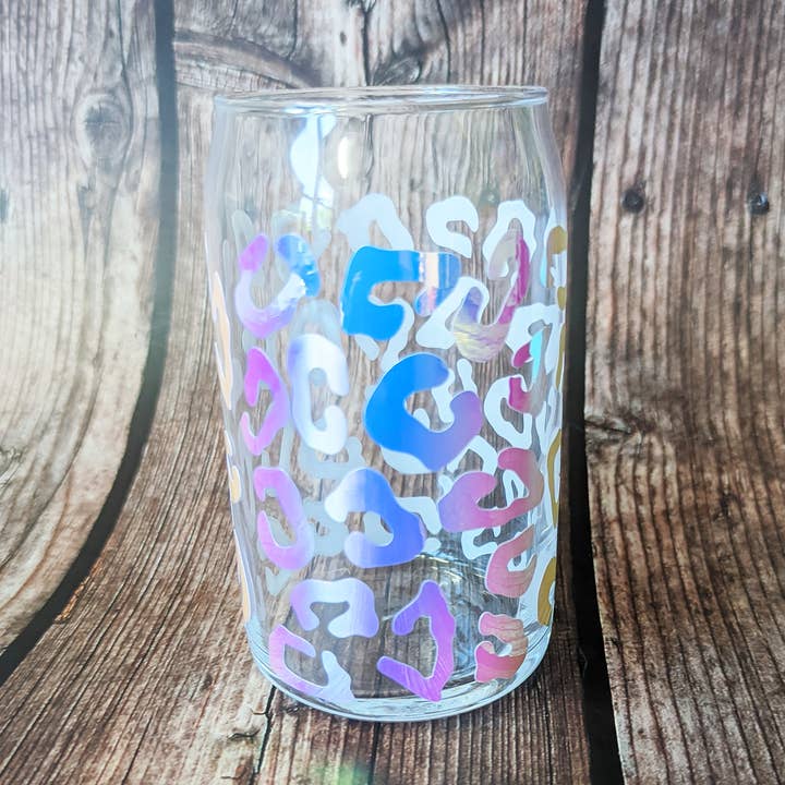 PlanetPeachy - Venta al por mayor Vaso/copa - Vaso de vidrio de cerveza con envoltura completa de leopardo