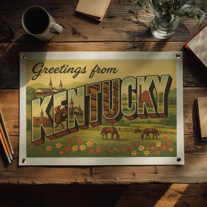 Saludos desde Kentucky State Pancarta de Fieltro para venta al por mayor de Benoit's Design Co.