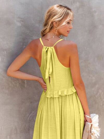 ClassiQ - Wholesale Dress - Women's - Ruffled Sleeveless Tiered Maxi Dress with Pockets26
