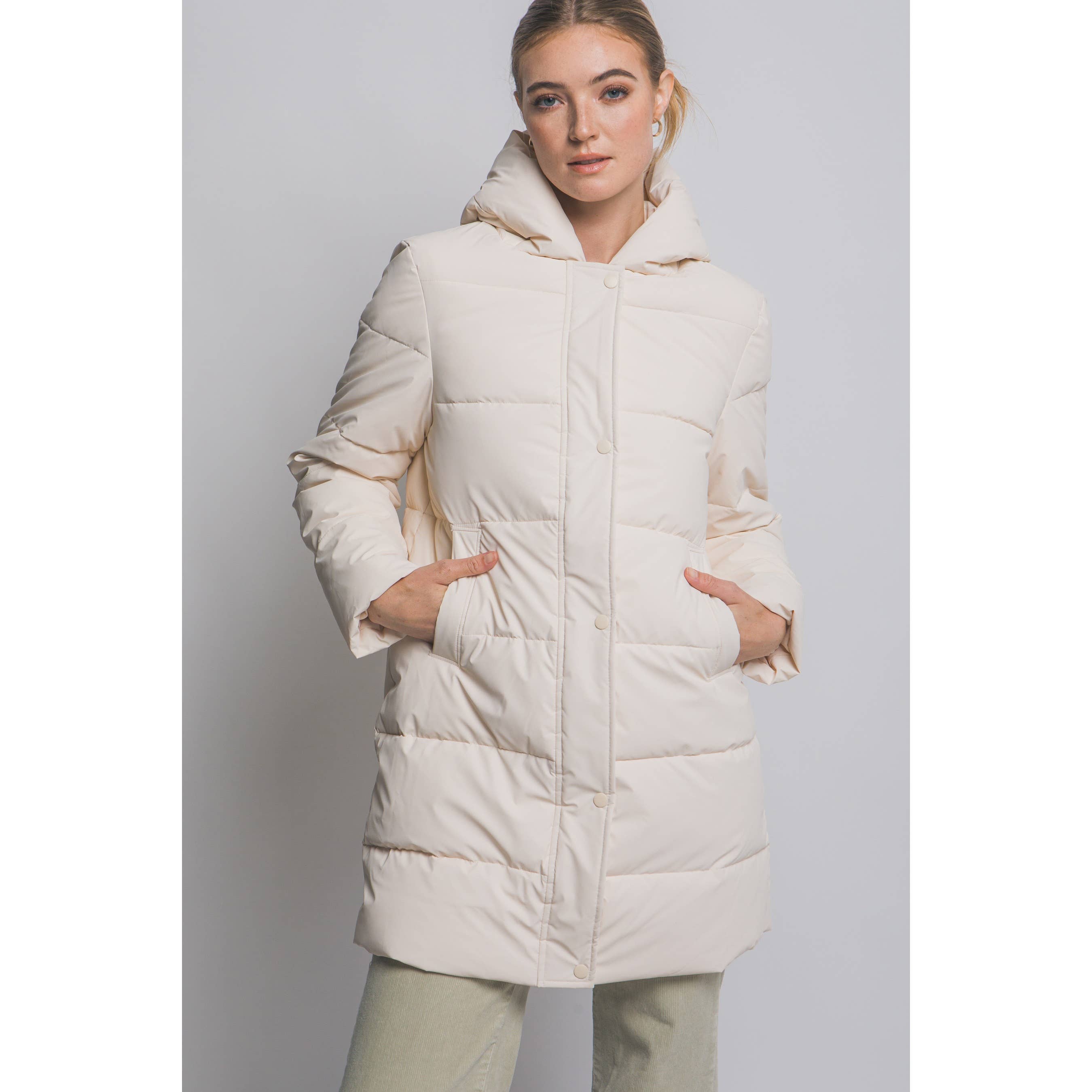 Timeless - Wholesale Coat - Women's - Hooded Long Puffer Coat0