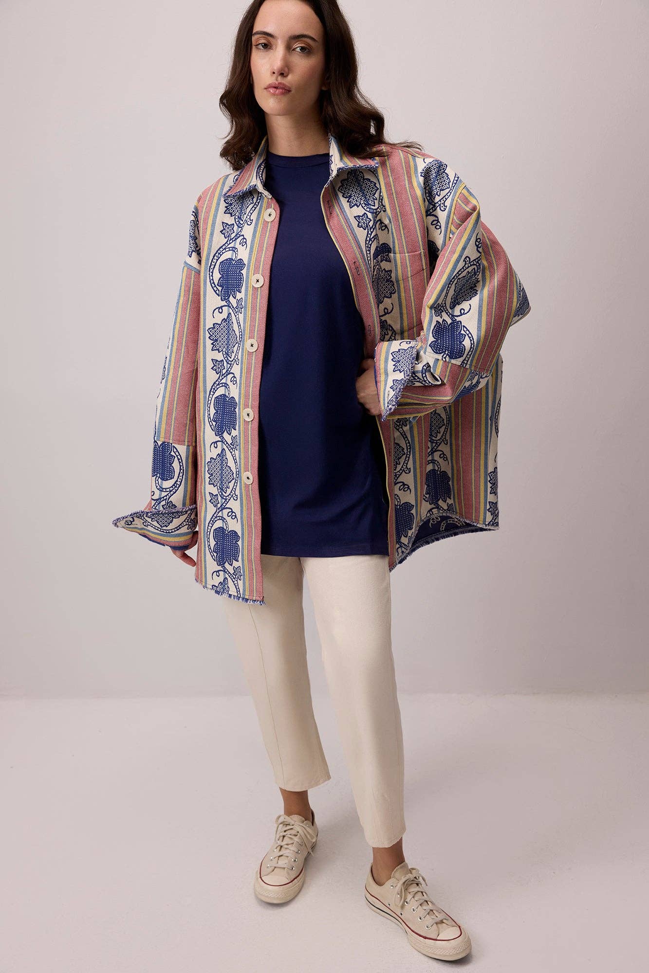 Navy Blue LONG VISCOSE TUNIC for wholesale on Faire1