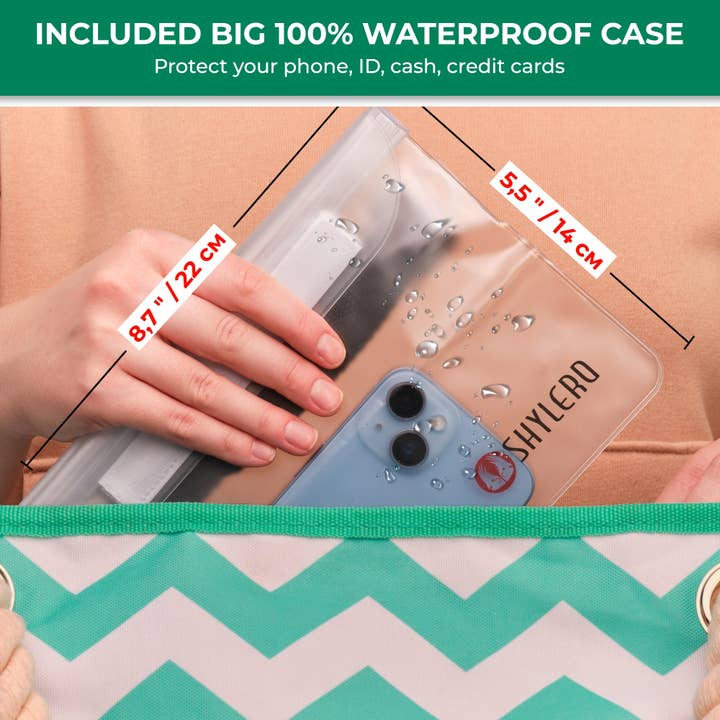 Beach Bag and Pool Bag | Waterproof | Turquoise Green Turtle for wholesale on Faire2