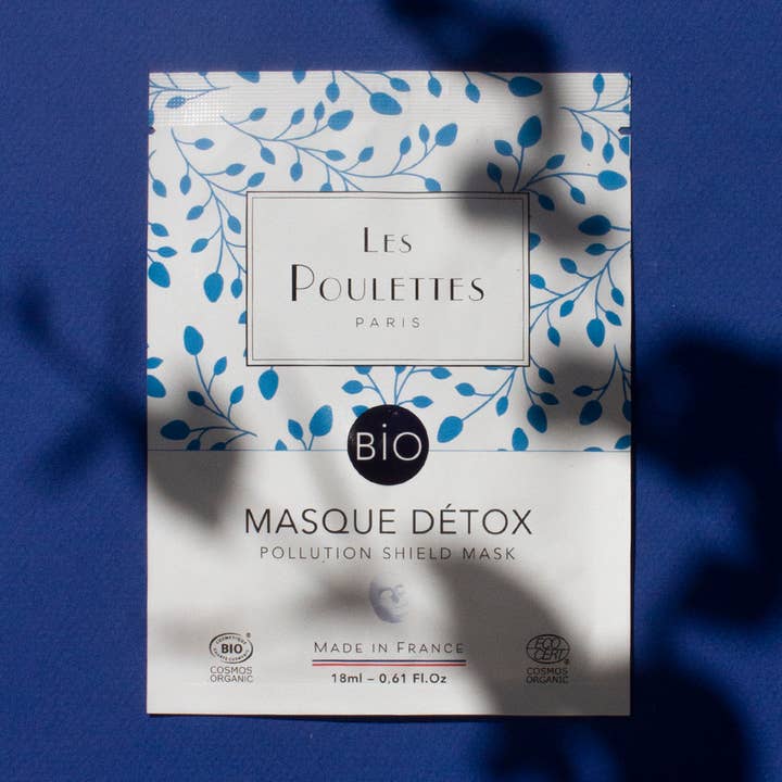 Máscara de algodão desintoxicação orgânica certificada Cosmos Organic por atacado de Les Poulettes Paris