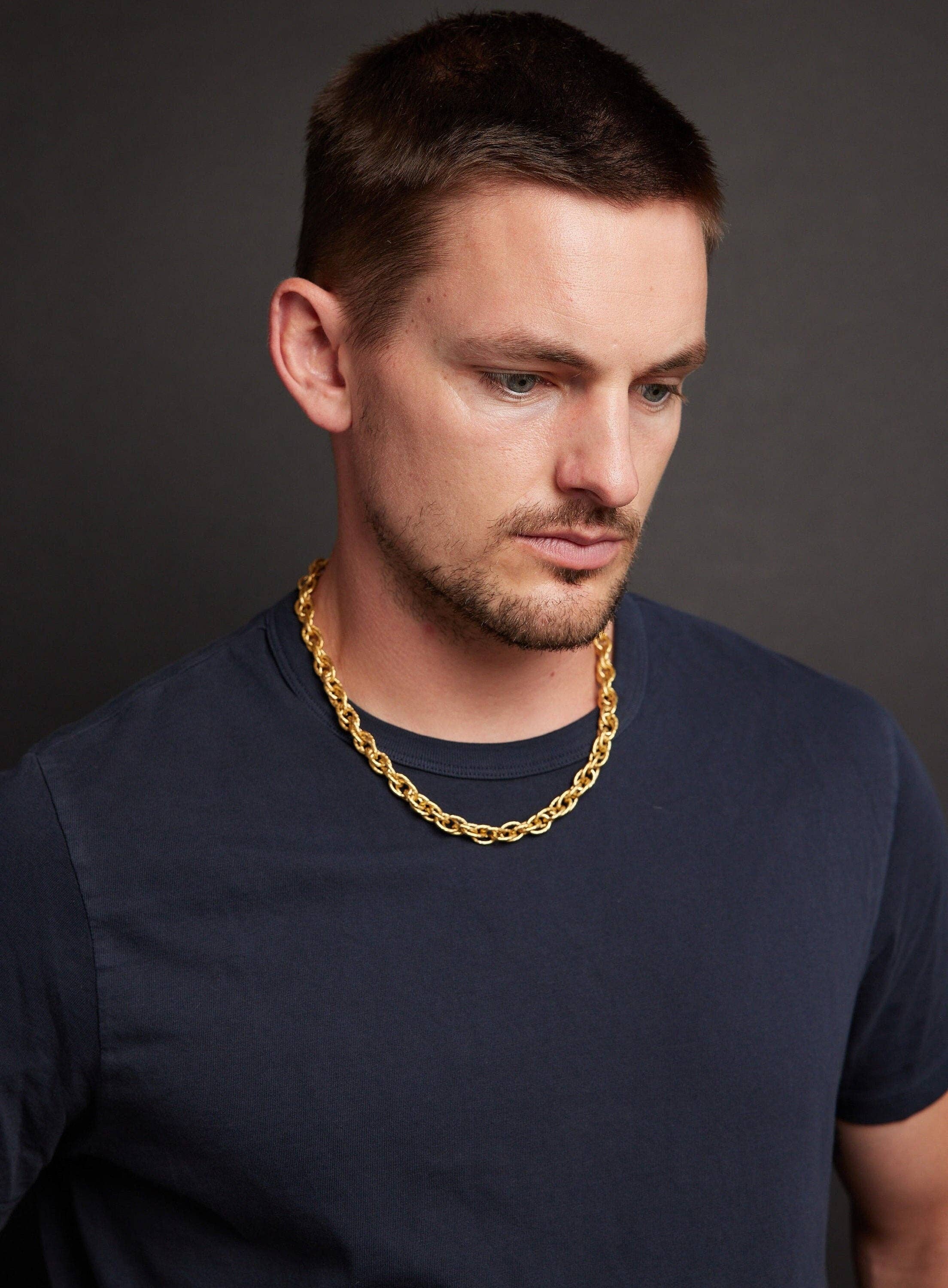We Are All Smith - Wholesale Link & Chain Necklace - Men's Gold CHUNKY Thick Rope Chain Necklce