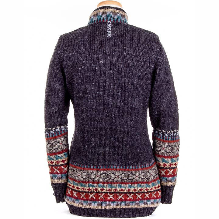 Lost Horizons Canada - Wholesale Knit Sweater - Women's - Kirstin Wool Knit Sweater with Nordic Pattern Trim3