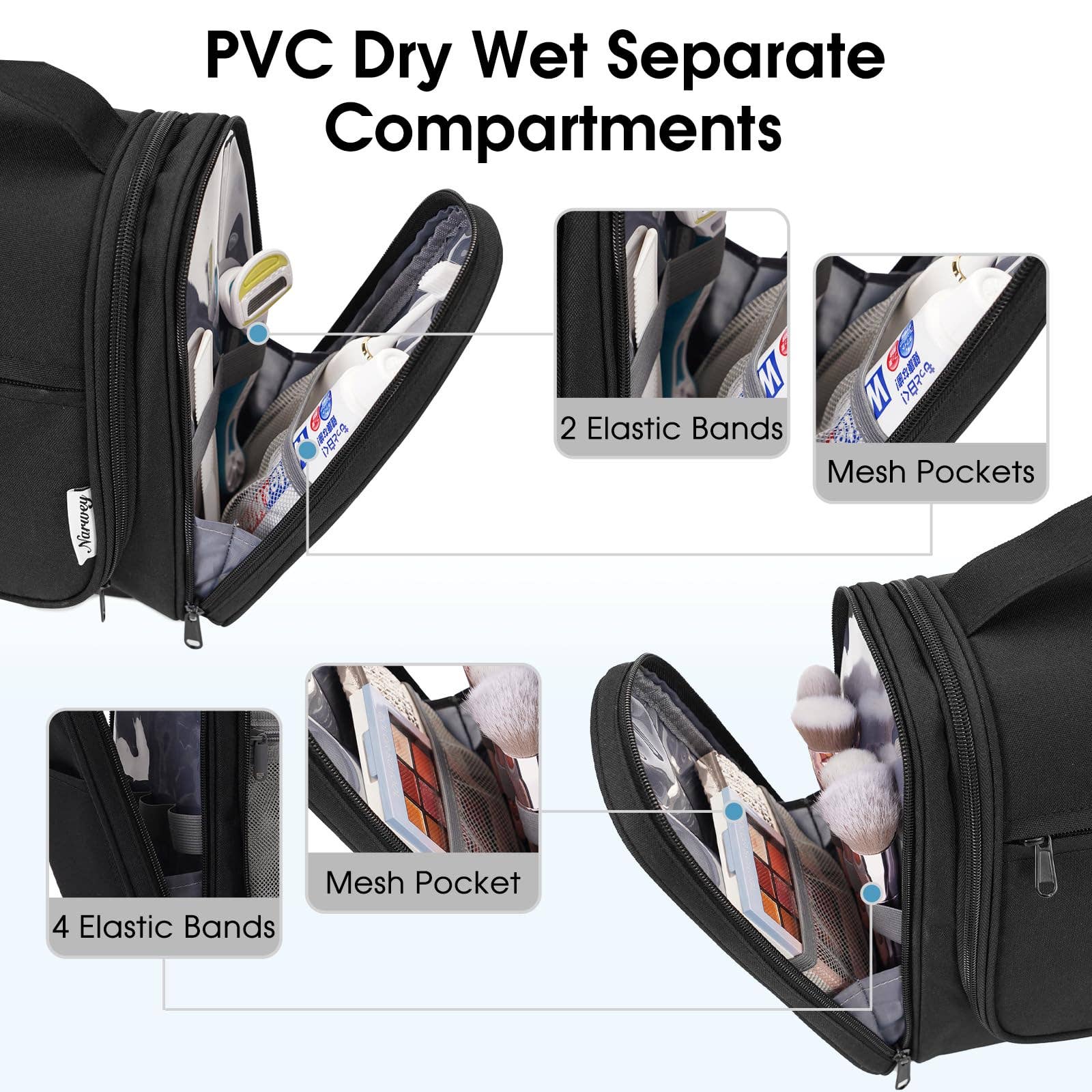 NARWEY INC - Wholesale Toiletry Bag - Women's - Hanging Toiletry Makeup Bag With compartment10