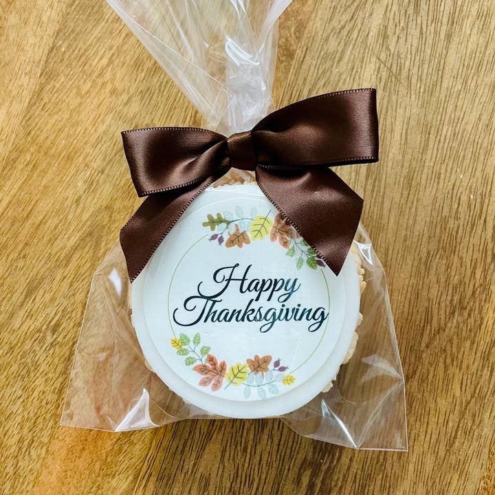 Fall "Happy Thanksgiving Message" Rice Crispie Treats - Cs12 for wholesale by Creative Crispies Co.