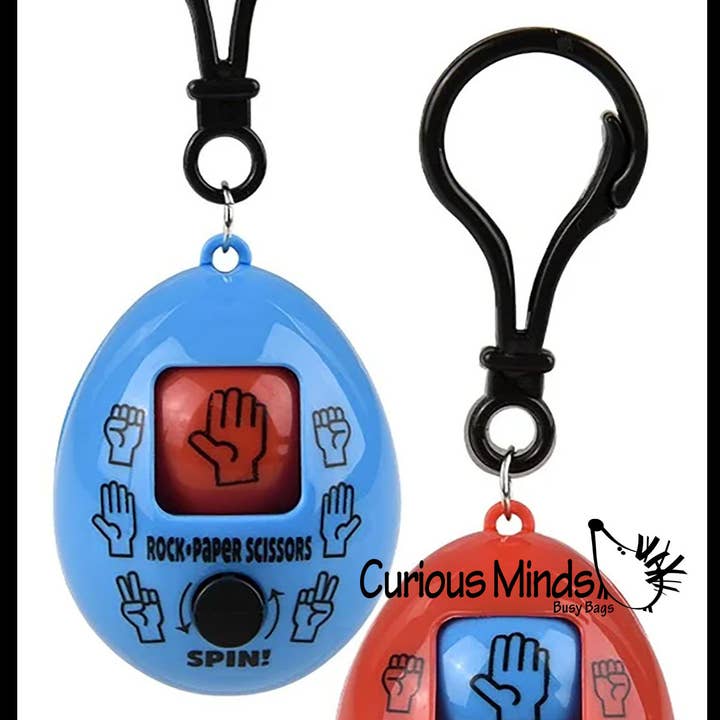 Curious Minds Toys - Wholesale Fidget Toy - Kids - 1 Rock, Paper, Scissors, Fidget Toy with Keyring Clip