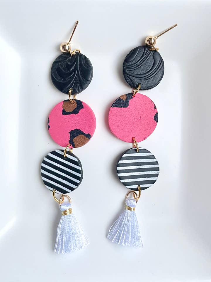 Leopard Print Lera Örhänge för wholesale av Clay’d By Whit