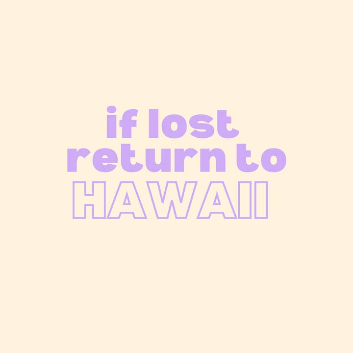 If lost return to Hawaii (purple), Air Freshener for wholesale by Aloha Collectives