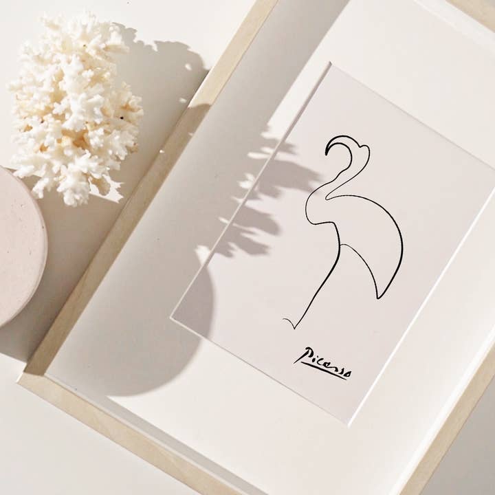 Sugar & Canvas – Impressão artística por atacado – Pablo Picasso Flamingo Linha Desenho Arte Print P352