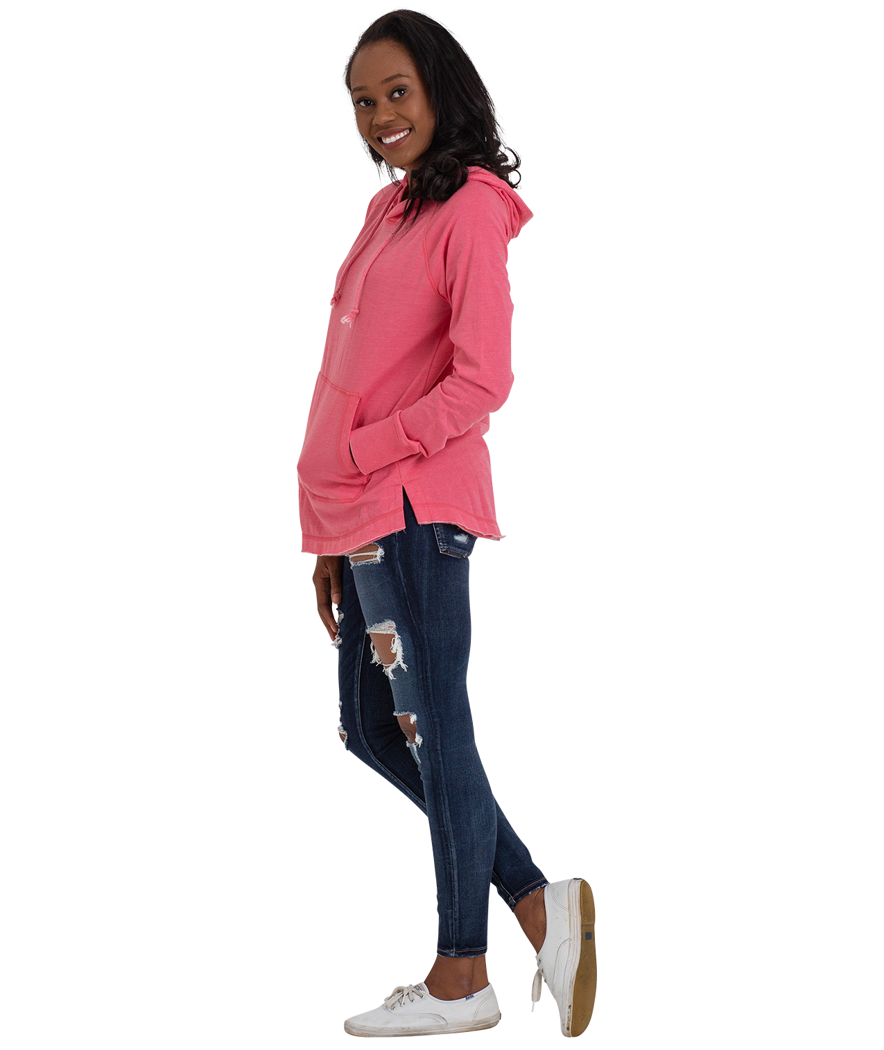 U.S. Apparel – wholesale Hoodie – Women's – Ladies Crossover Hoodie - Drop Back Hem4