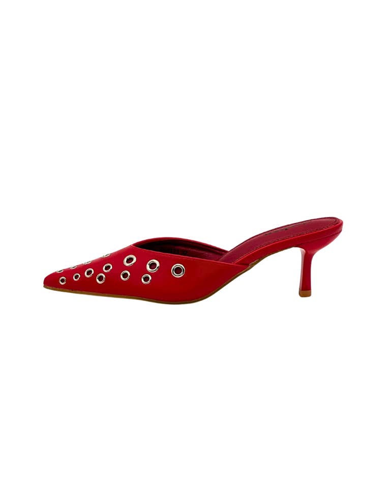 Stephan Paris - Wholesale High Heels - Women's - Pointed Mules with Metal Eyelets P-142312
