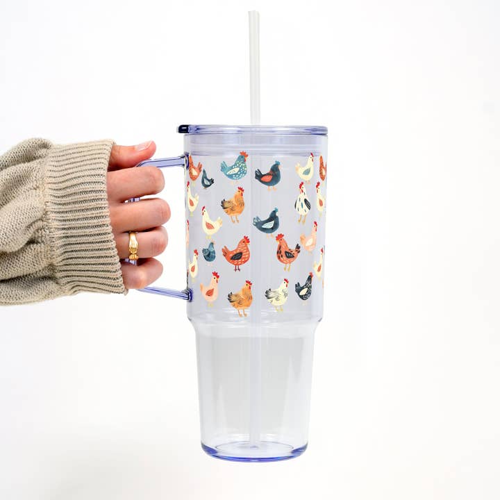 Sip-Sip Hooray! - Wholesale Insulated mug/tumbler - Chicken Lover 40oz Tumbler With Handle Lid and Straw2
