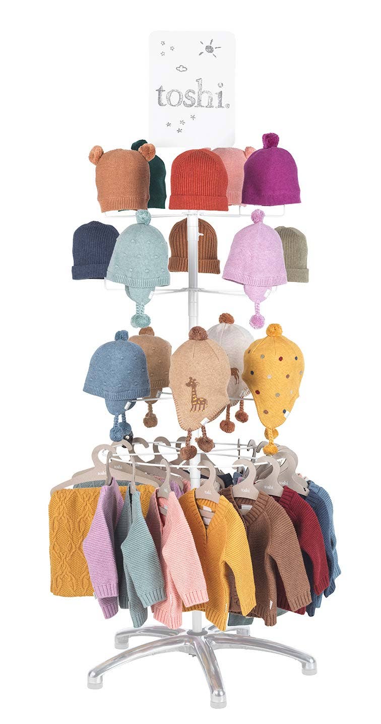 Wit gepoedercoat Display voor kleding en hoofddeksels voor groothandel op Faire1