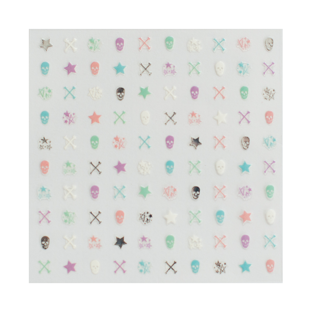 Jollity & Co. + Daydream Society - Wholesale Nail Art/Decal - Pastel Skull Nail Stickers - 1 Pk.1
