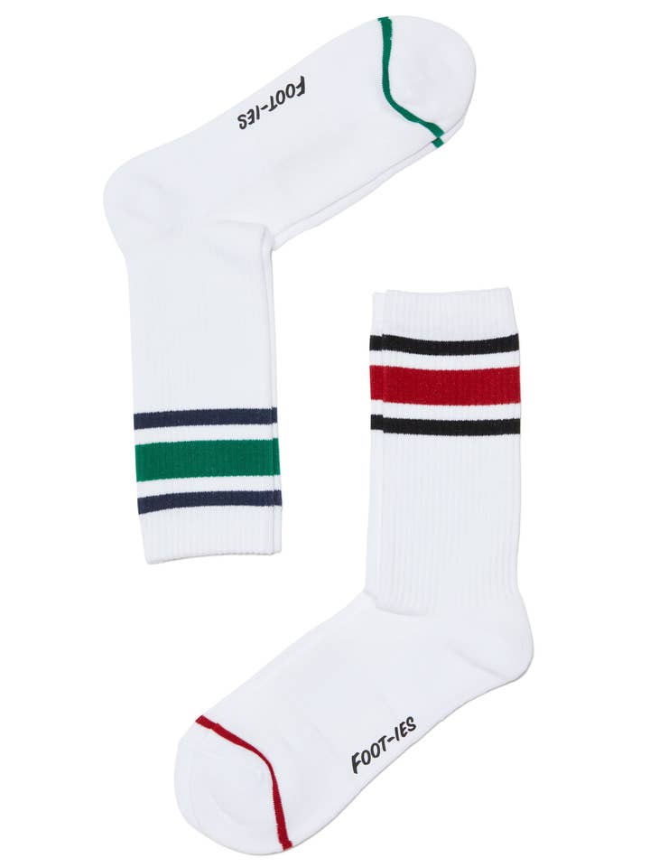 Contrast Stripe Sneaker Crew sokken van 2 stuks voor wholesale door FOOT-IES