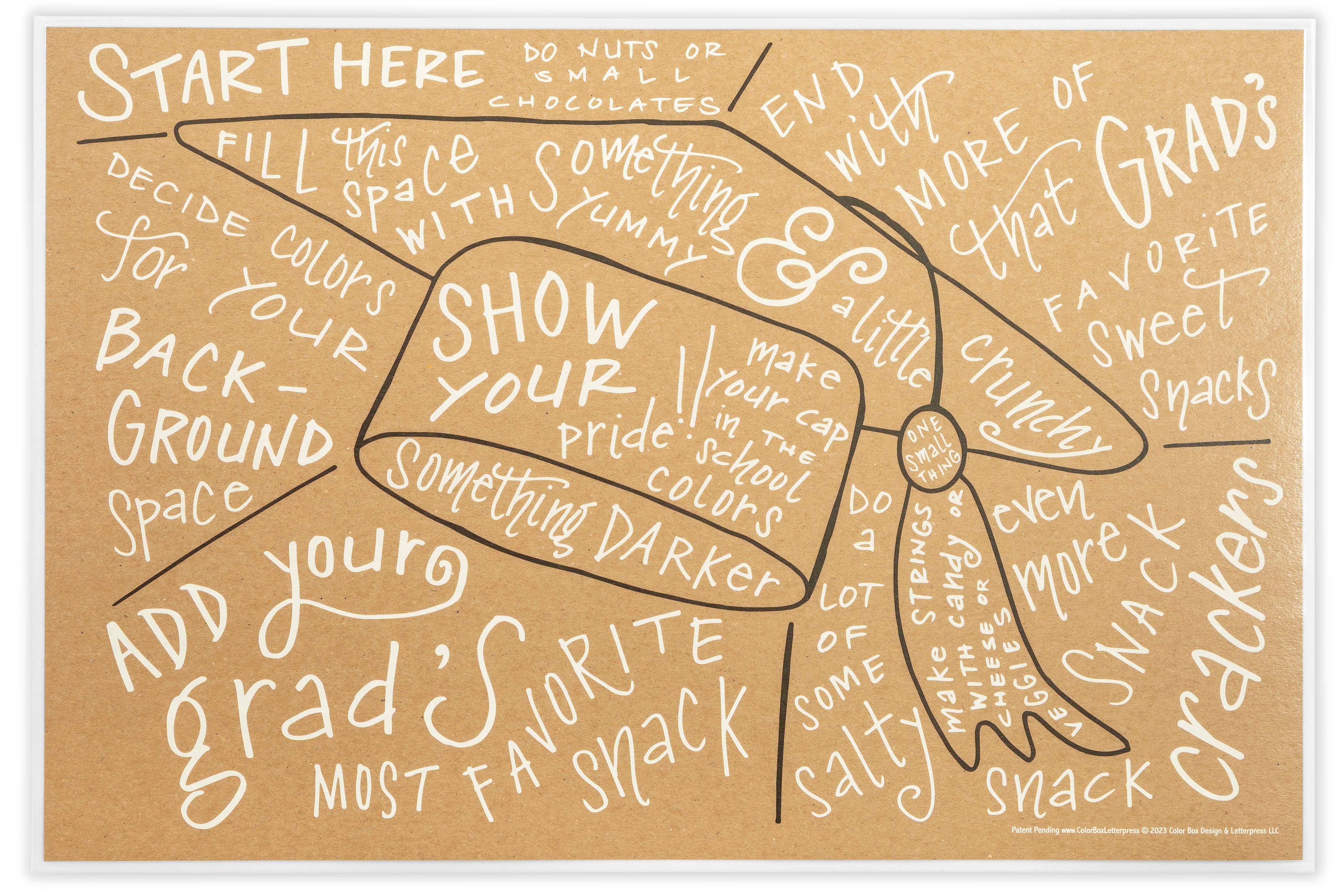 Color Box Design & Letterpress – Tábua de queijos por atacado – Folha de dicas de charcutaria | Boné de Graduação2