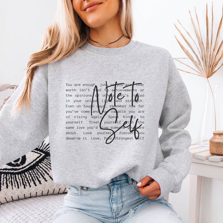 Trendznmore - Modern Graphic Apparel - Wholesale Graphic Sweatshirt - Women's - Note to Self Inspirational Definition Women's Sweatshirt3