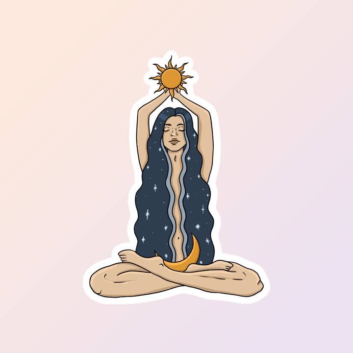 Sorry Not Sorry Co - Wholesale Sticker - Celestial Goddess Sticker, Moon Goddess, Cool Stickers
