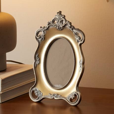 Photo Frame - Gold Resin Decorative Baroque Oval, 4x6 in. for wholesale by Sagebrook Home