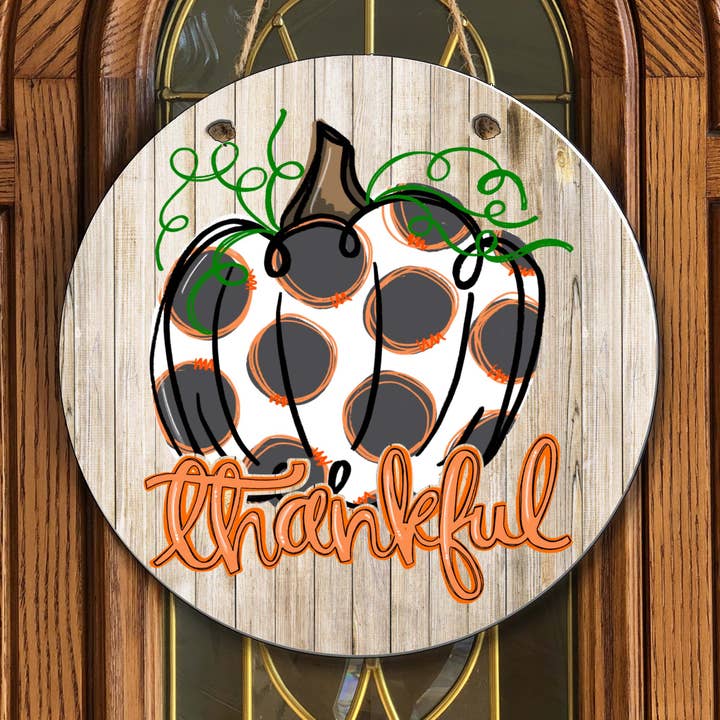 Thankful Pumpkin Circle Türhänger für den Großhandel von Joetta Marie